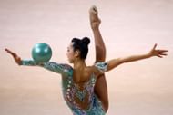 Rin Keys during the 14th edition of the Rhythmic Gymnastics World Cup in Sofia, Bulgaria. (Photo via Getty Images)